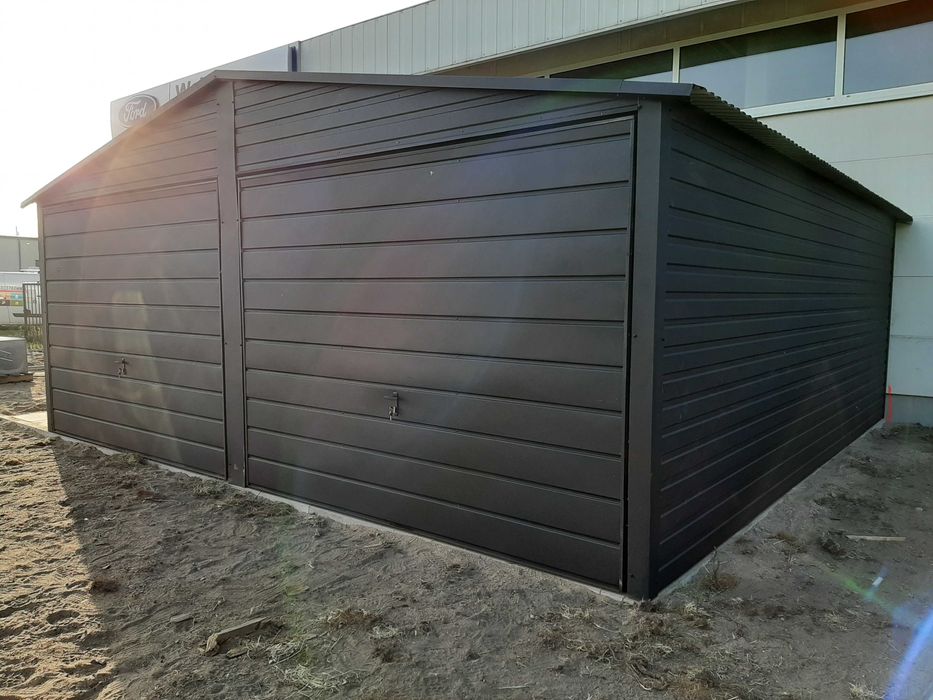 PRODUCENT - Garaże Blaszane - Garaż Blaszany GRAFITOWY  – Maj-Blach