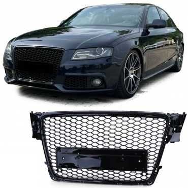 Grill atrapa Audi A4 B8 08-11 RS LOOK czarny połysk plaster miodu PDC