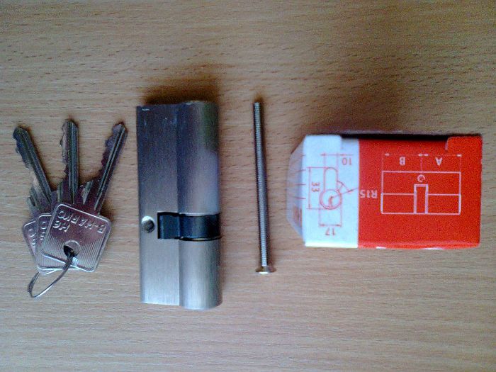 Wkładka do drzwi bębenkowa 30/45 mm nikiel satyna 5 kompletów zamek