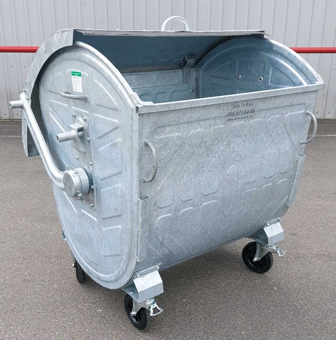 Контейнер для мусора оцинкованный ТБО евроконтейнер мусорный бак 1100