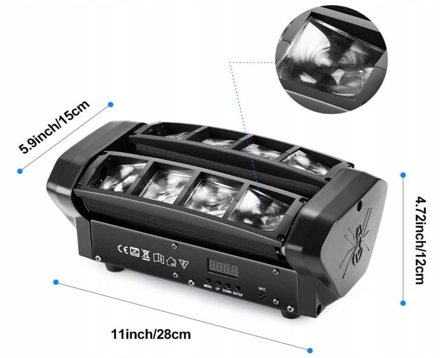 Światła dyskotekowe Spider Light Moving Head Lights RGBW Disco DMX-512