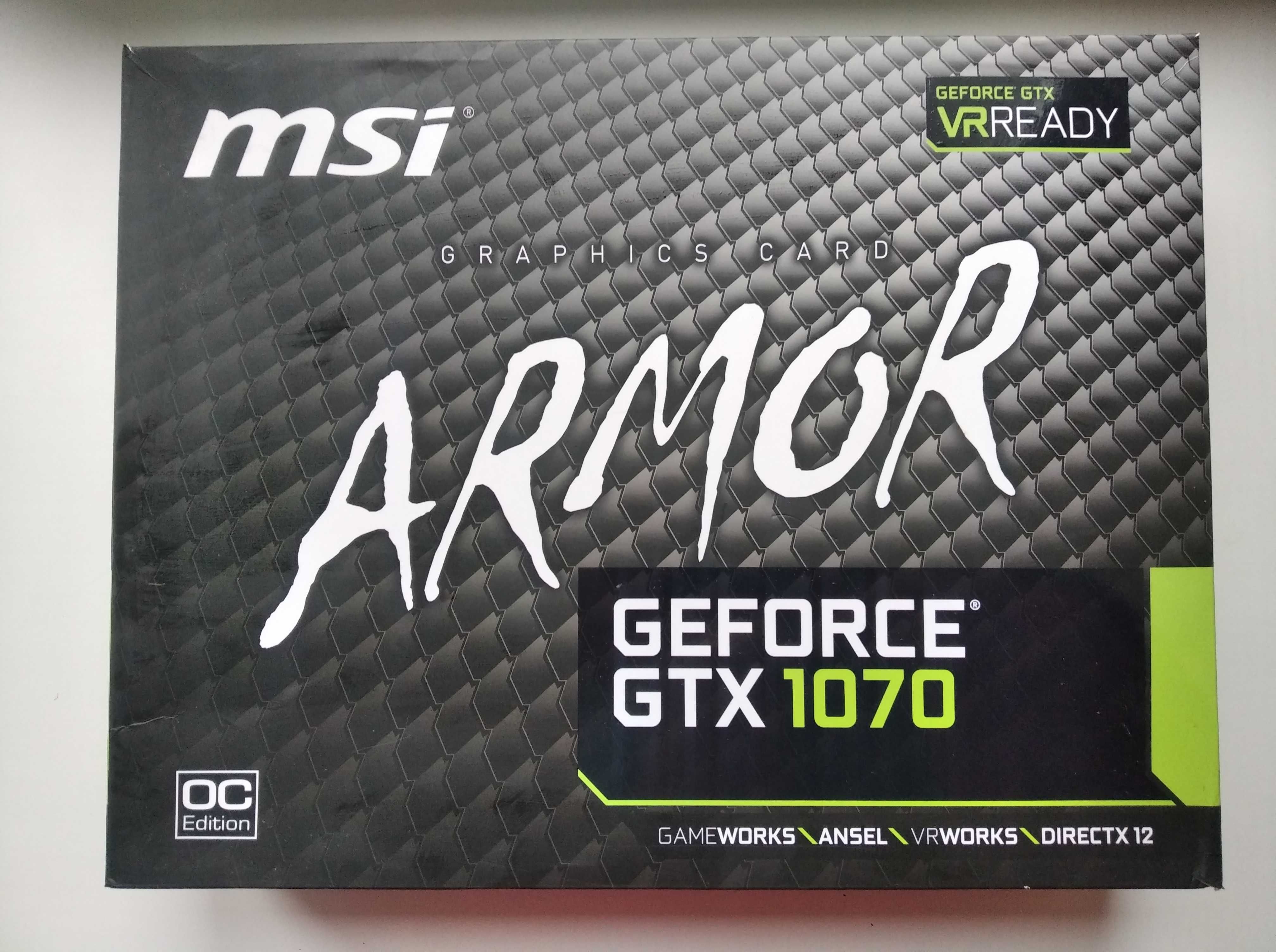 видеокарта MSI GeForce GTX 1070 Armor 8GB GDDR5