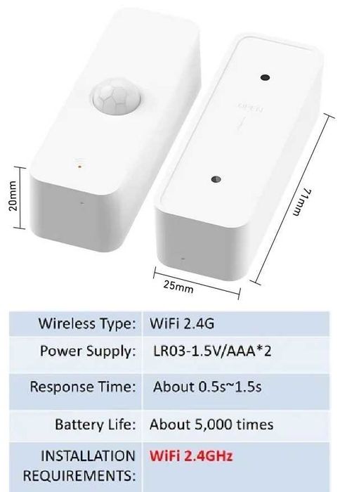 Wi-Fi датчик температури та вологості або датчик руху TUYA