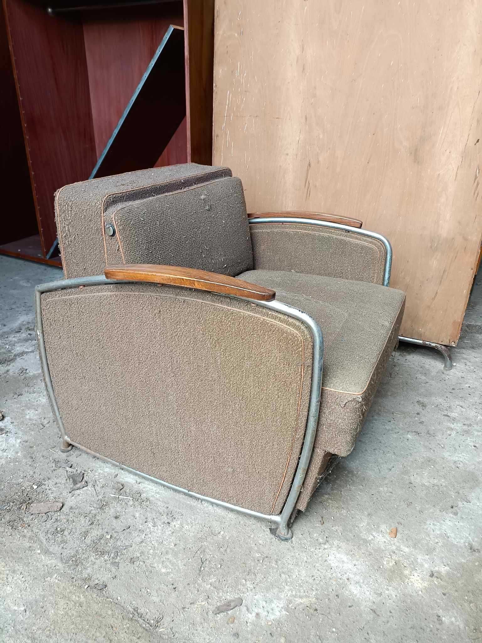 Rozkładany fotel / łóżko Bauhaus Art Deco proj. József Peresztegi