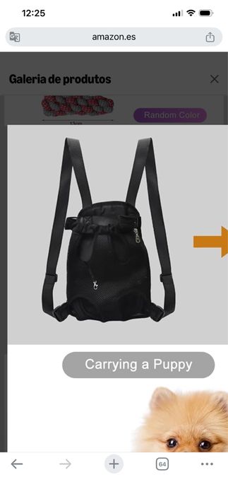 Mochila nova para transporte de caes pequenos