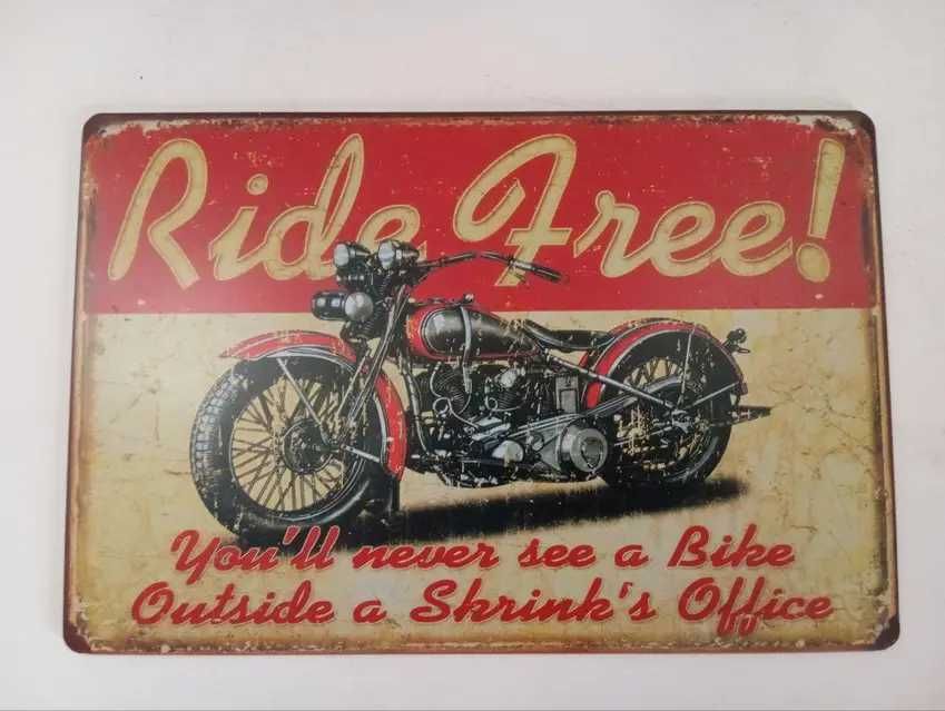 Металева табличка/"Ride Free"Вільна Їзда"декор стiн,кiмнати.офіс.гараж