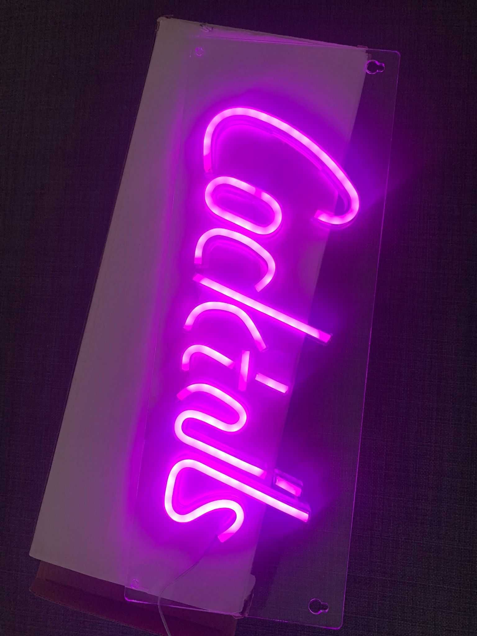 Luz Neon cor Rosa - "Cocktail" - Ligação por USB