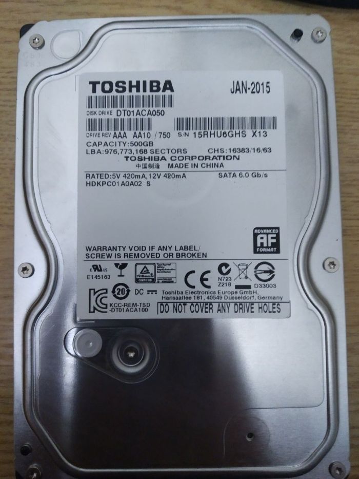 продам жесткий диск 500gb TOSHIBA