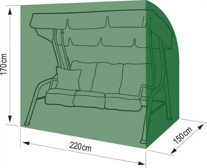 Pokrowiec ogrodowy na huśtawkę 220 x 150 x 170cm zielony DUŻY na zamek