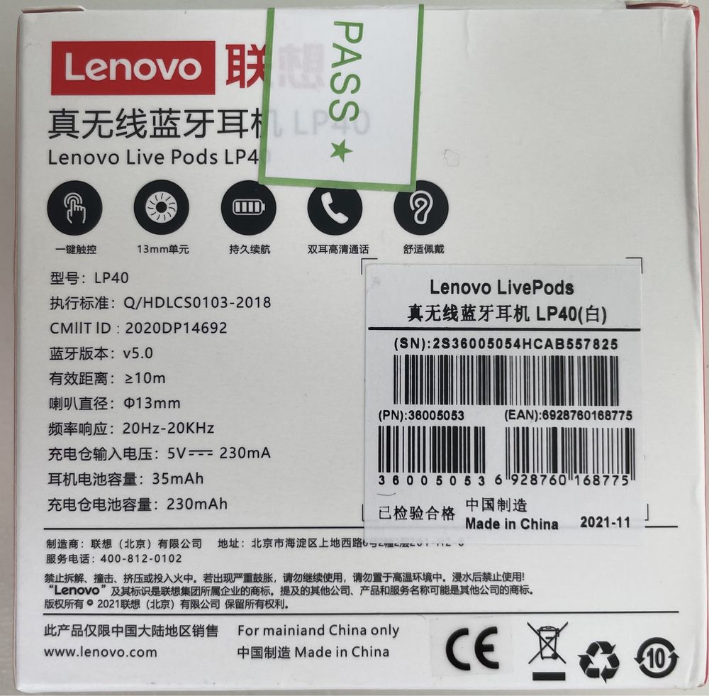 Lenovo Live Pods LP40 - novos