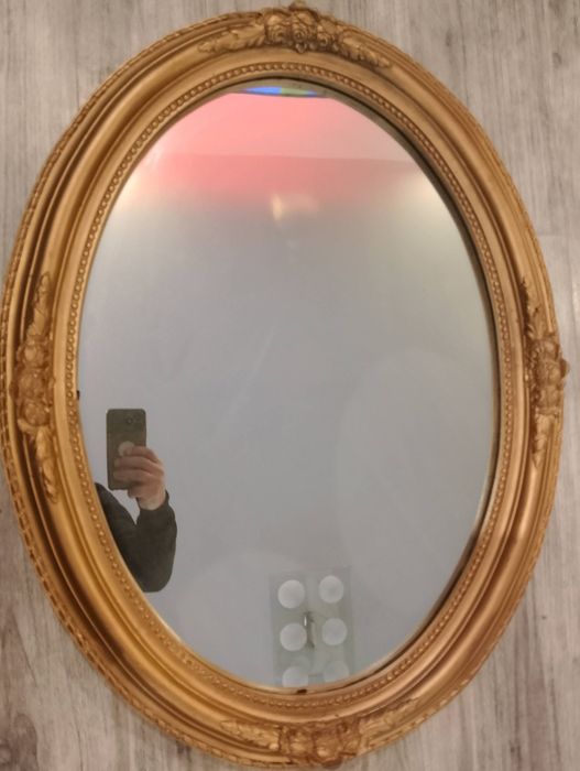 Lustro stare  drewniana rama stare PRL vintage antyk