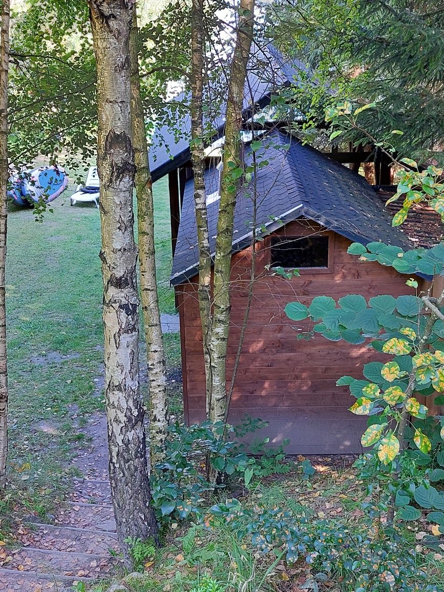 Zielony domek nad jeziorem