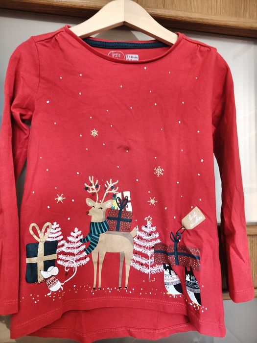 Sweterek czerwony nowy dla dziewczynki 110/116