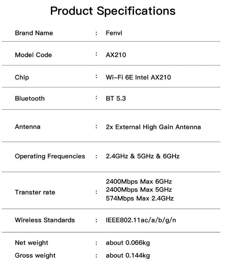 Wi-Fi 6E Intel AX210 NGFF Bluetooth 5.3 m.2 pcie адаптер wifi модуль