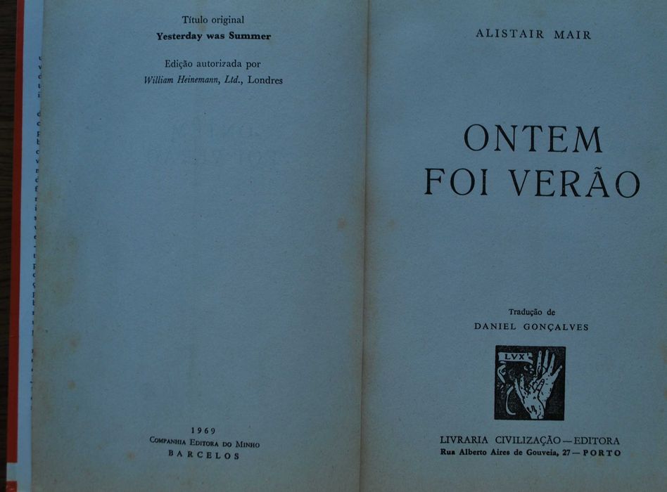 Ontem Foi Verão de Alistair Mair (1.ª Edição 1969)
