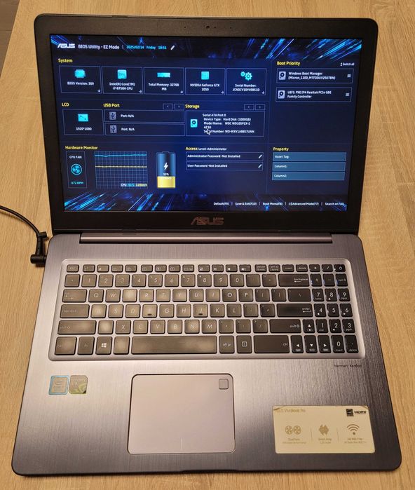 ASUS VivoBook Pro 15 N580GD i7-8750H/32GB/SSD256+1TB/GTX 1050/Win11