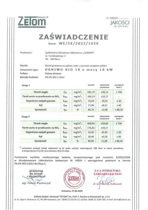 Pakiet - kocioł na drewno Ogniwo BIO 18 kW + bufor HS B0 800