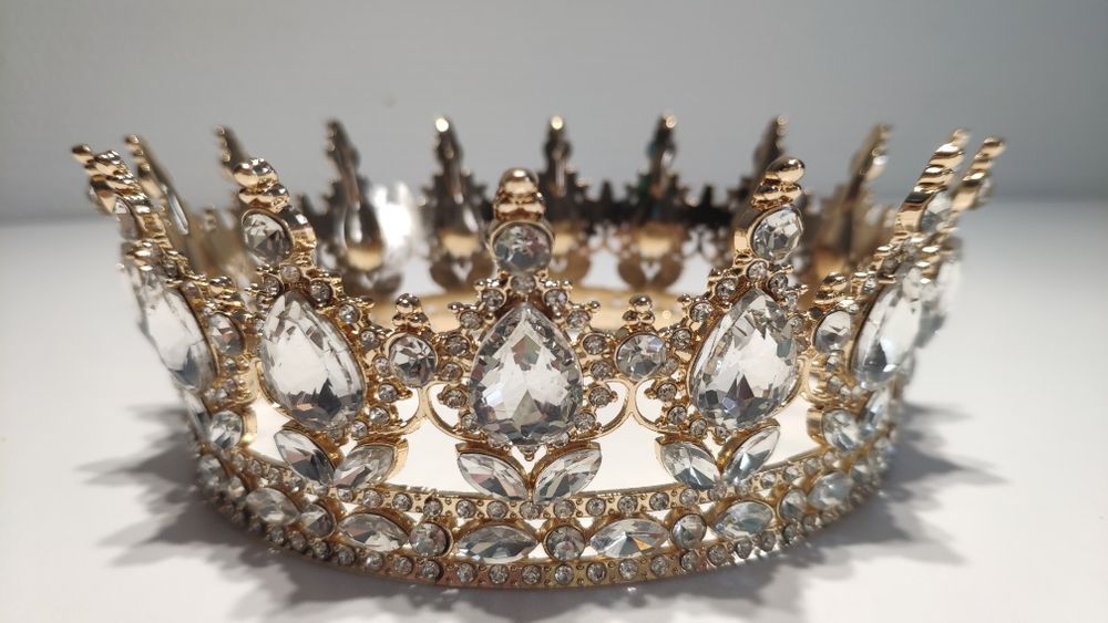 Корона на торт 12,5 см, глітер(харчові блистівки), топери