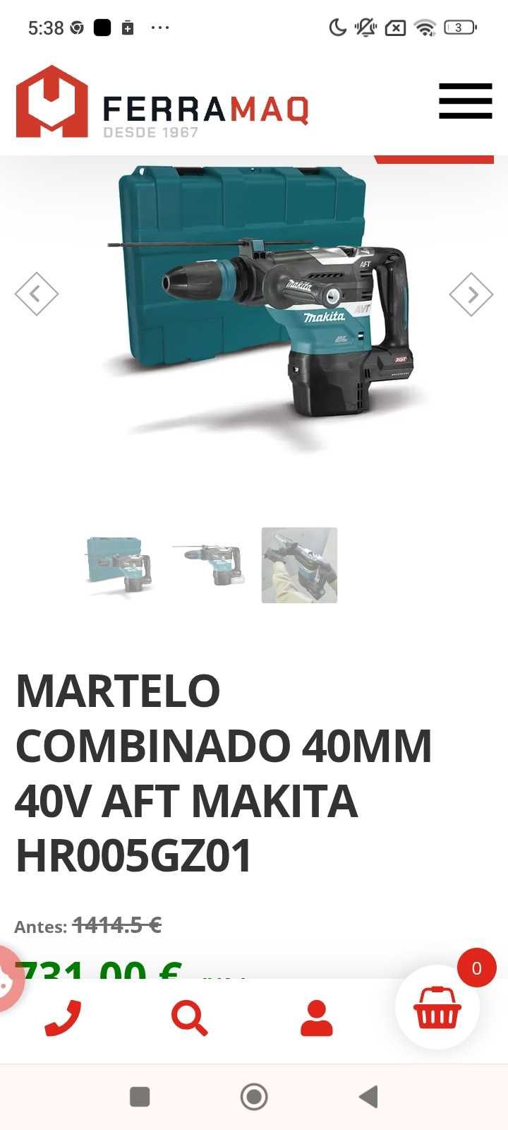 Martelo Makita usado apenas uma vez