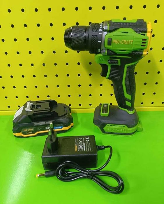 Шуруповерт Procraft PA18 Pro 20В, 1.5Аг, кейс Безщітковий