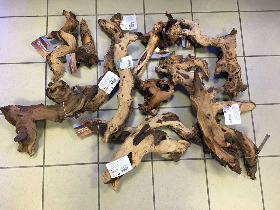 Korzeń do akwarium z Afryki: MOPANI Wood 20-45cm - dwa odcienie brązu