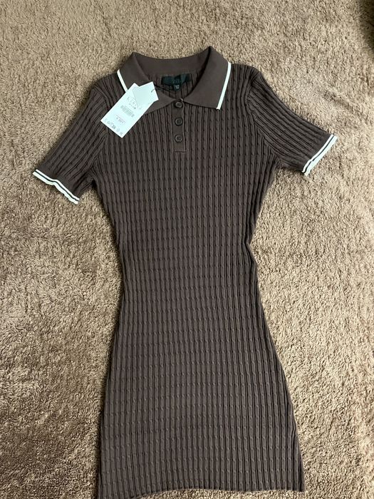 Платье рубчик zara 46-48 ,сукня шоколодного кольору,трендова сукня