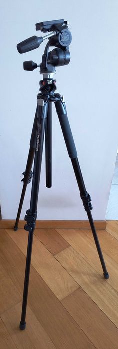 Statyw Manfrotto 055XPROB + głowica Manfrotto 808RC4 z płytką