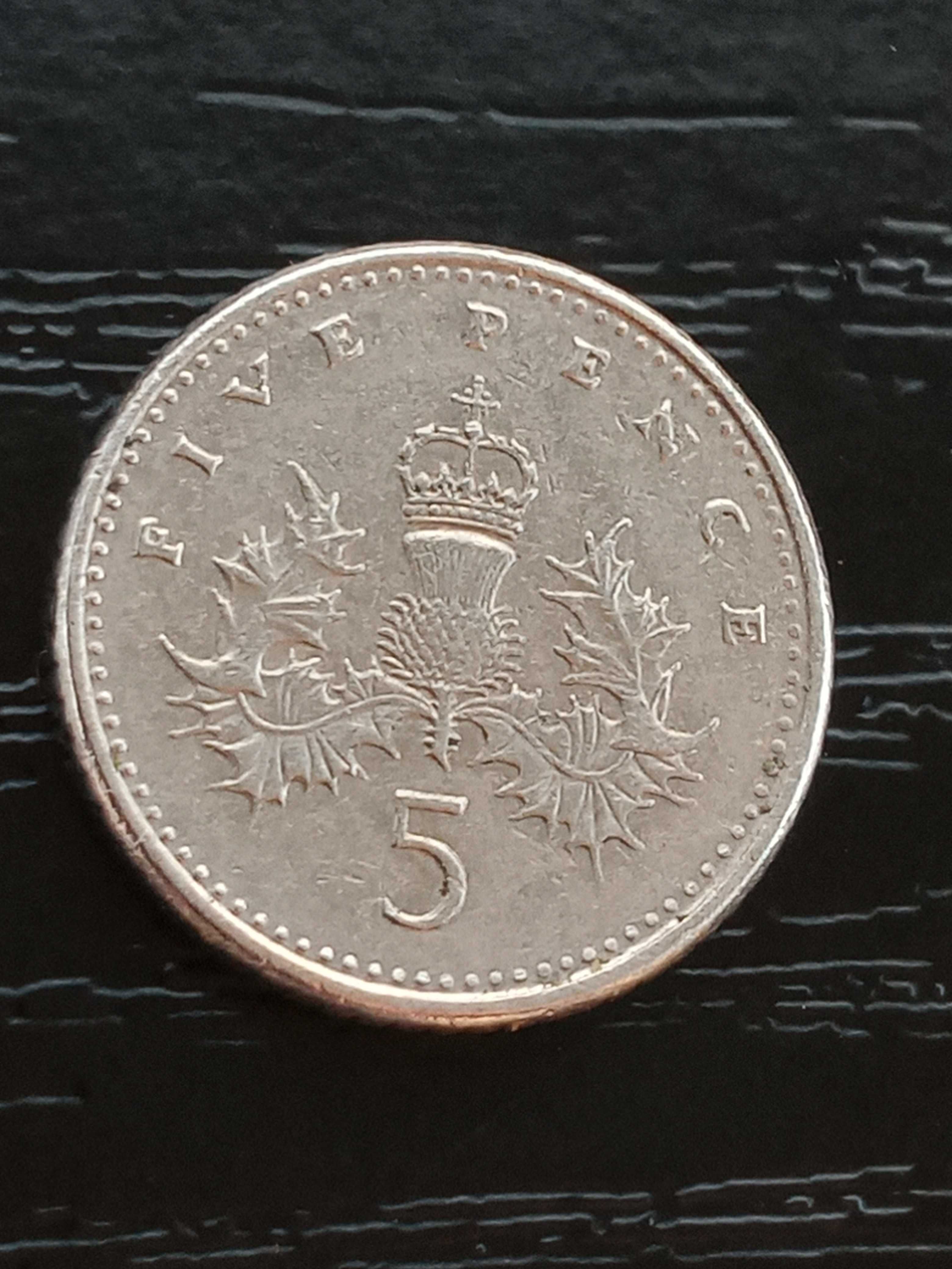 Moneta Five Pence 1991 Rok Wielka Brytania