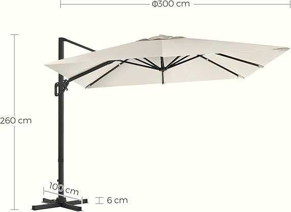 Parasol przeciwsłoneczny, 300 x 300 cm, kwadratowy