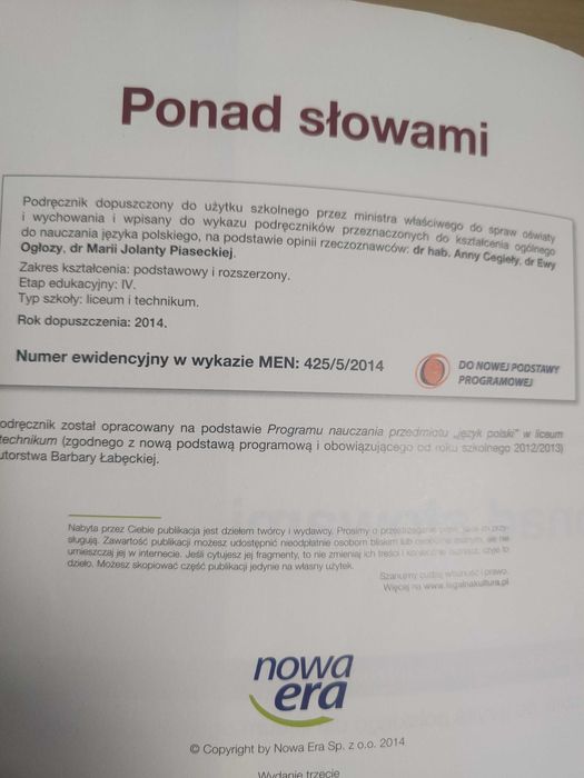 Ponad słowami 3 język polski
