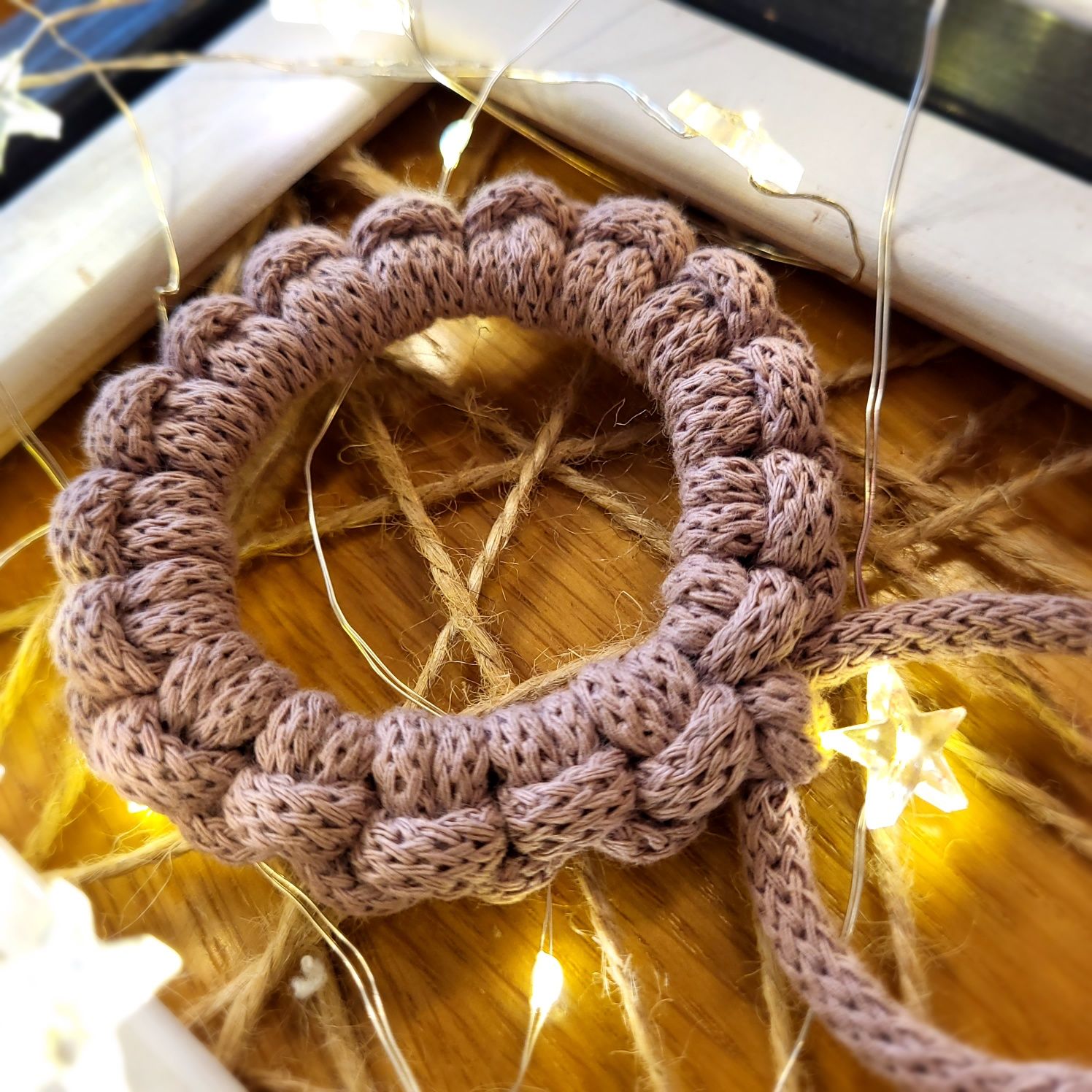 Gumka do włosów makrama handmade frotka