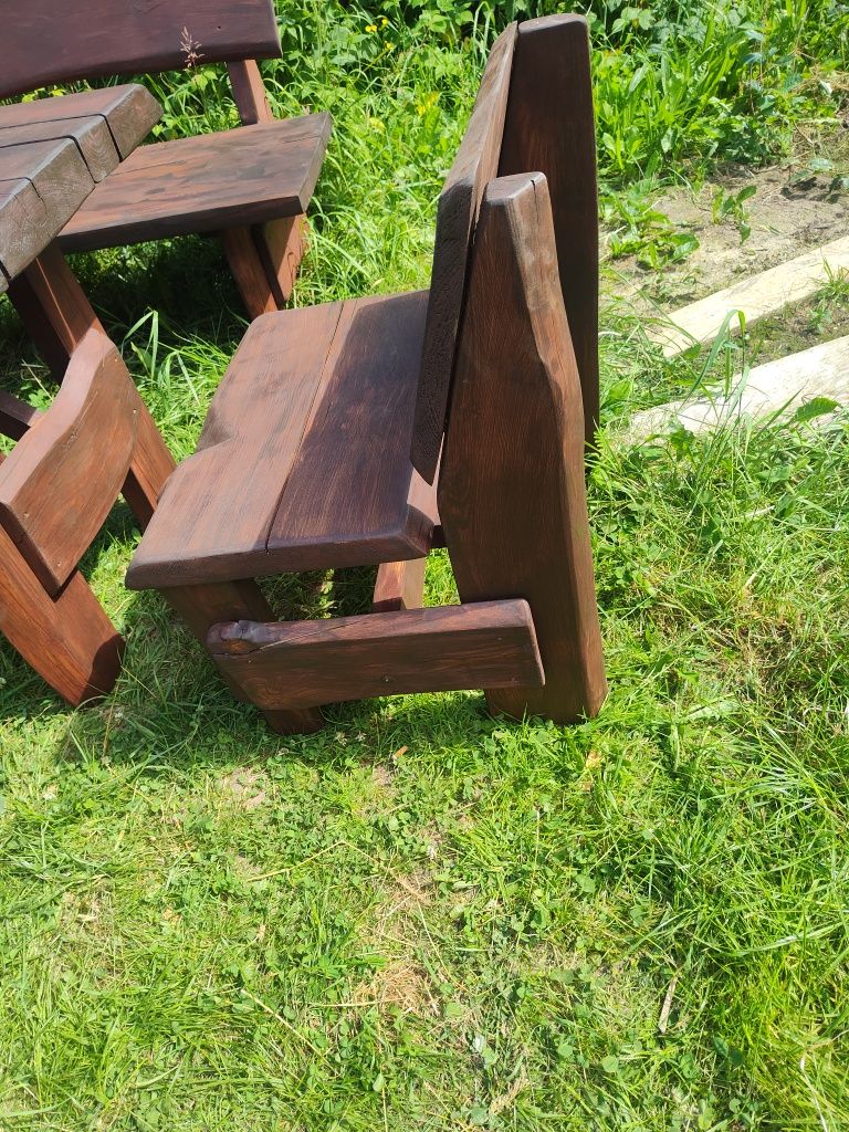 Meble ogrodowe ławki stół krzesła drewno