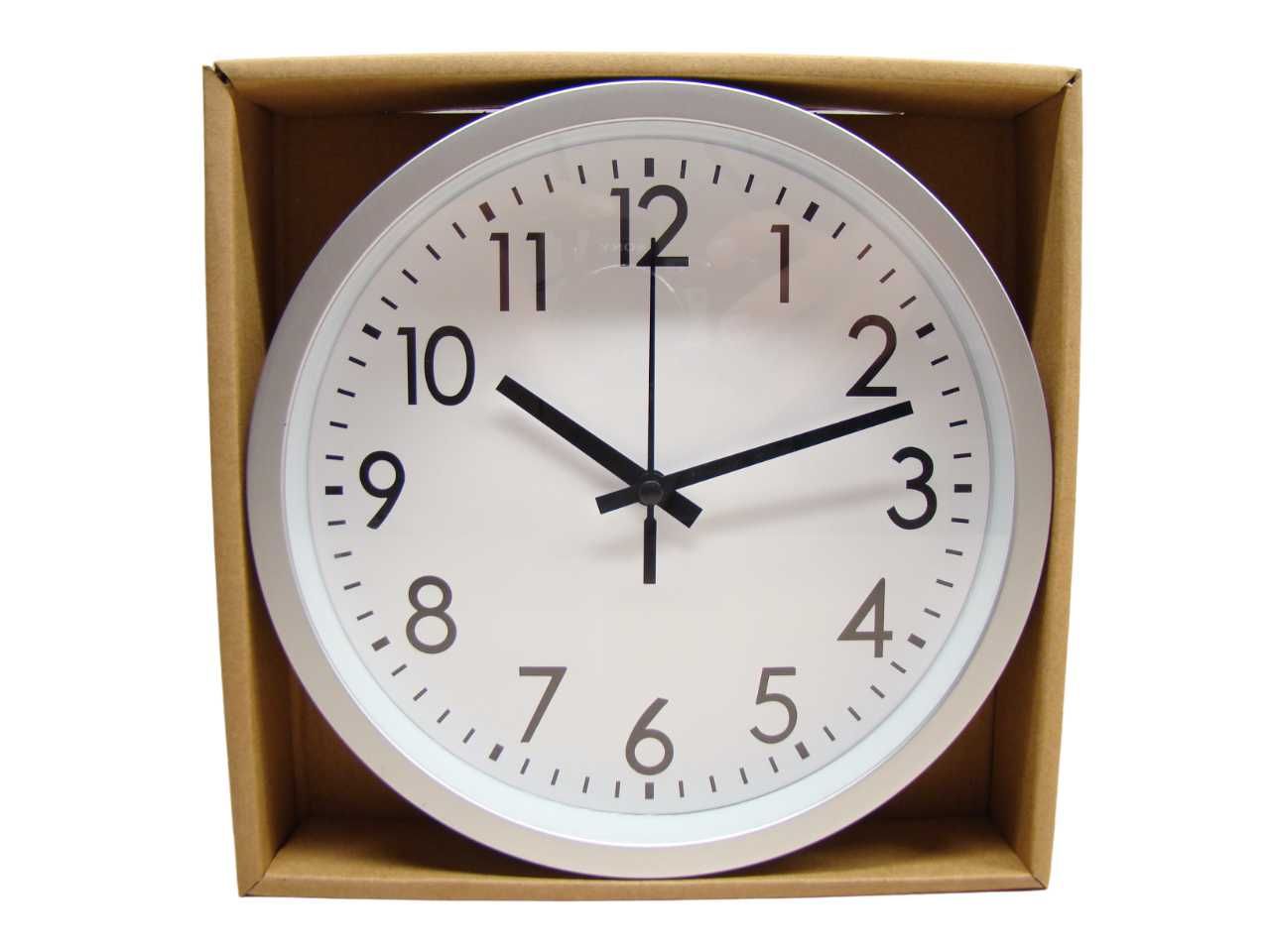 TIKTAK ścienny zegar na ścianę srebrnobiały wall clock gratis bateria