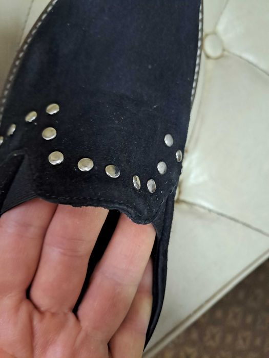 Туфли лоферы черная замша розмер 39