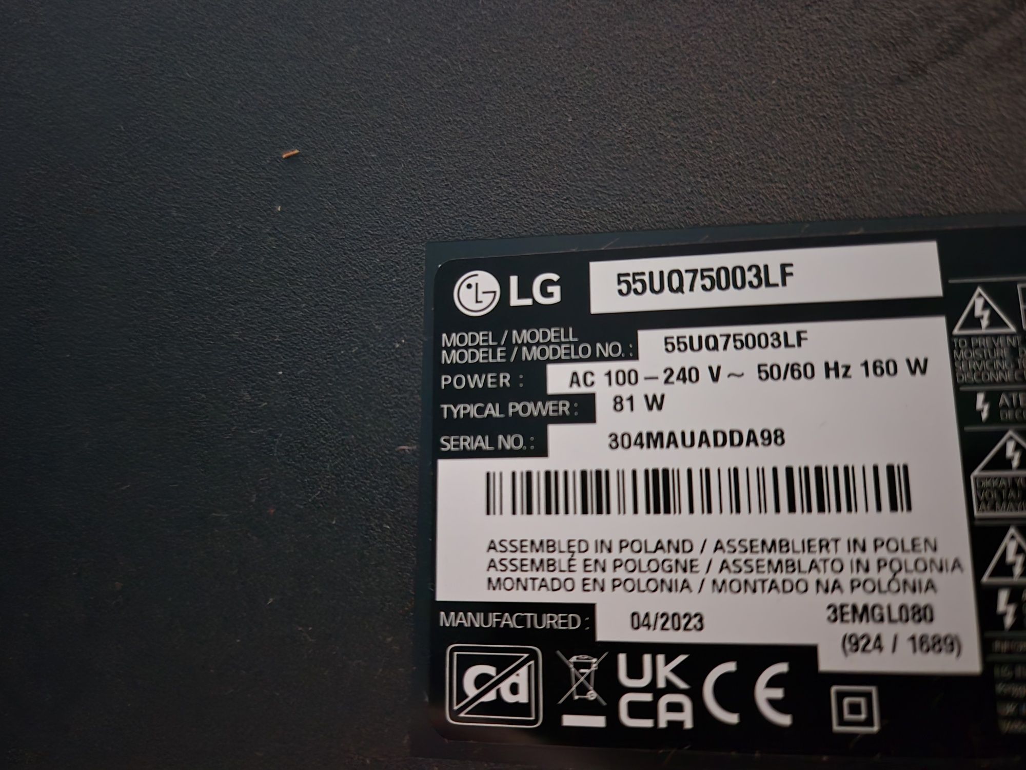 Telewizor LED LG 55UQ75003LF 55 cali 4K UHDTelewizor LED LG 55UQ75003L