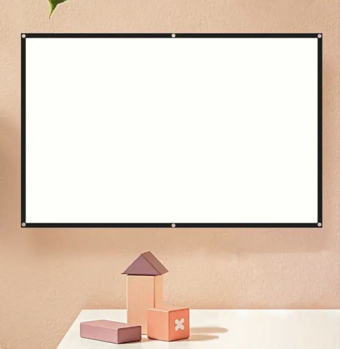 Білий світловідбивний проекційний екран 120 дюймів з люверсами