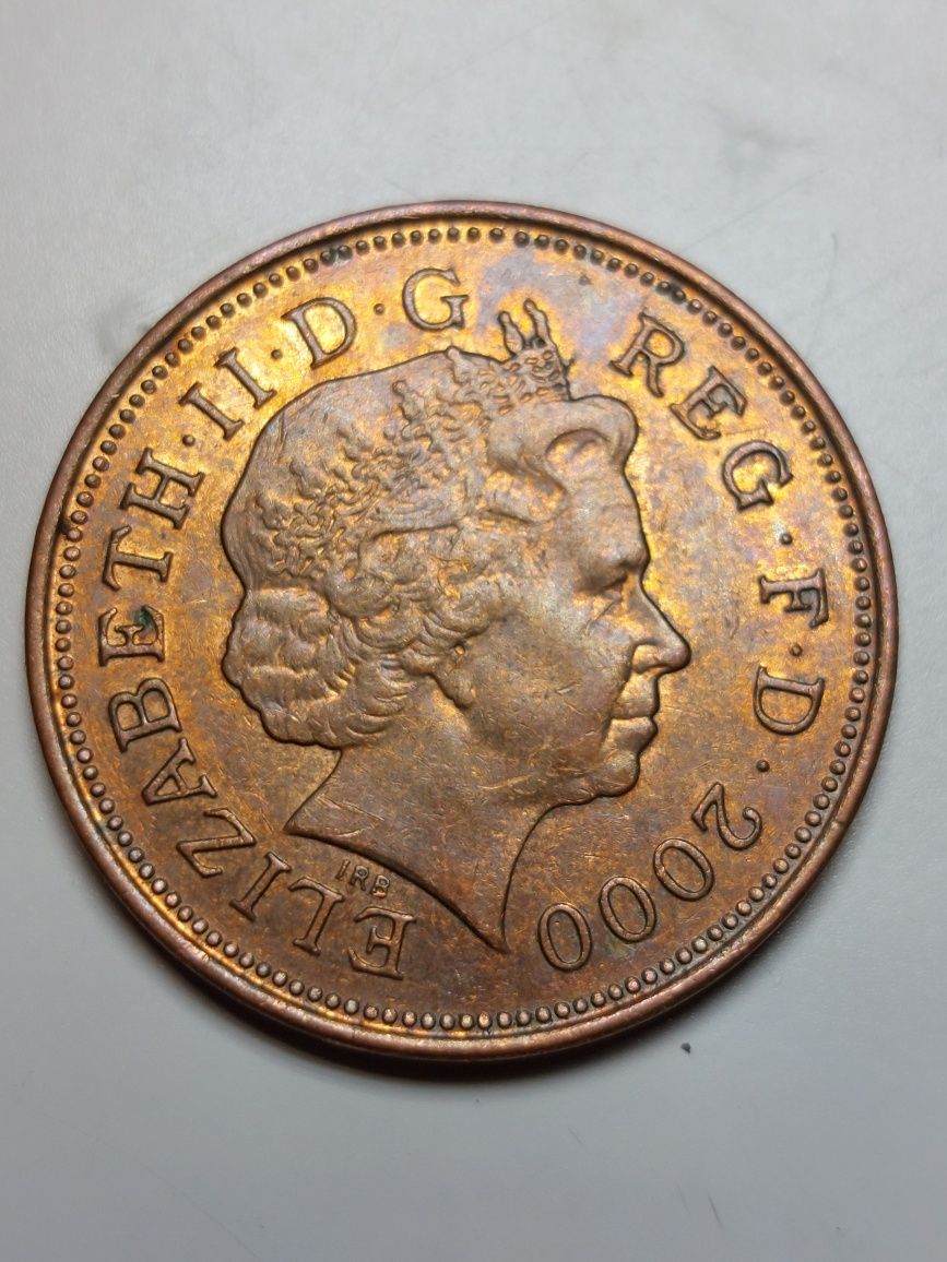 2 pensy pence Anglia moneta królowa Elżbieta II Wielka Brytania 2000