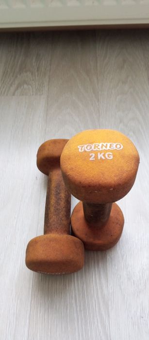 Гантели: 4 кг, 3 кг, 0.5 кг. Утяжелители ног и рук.