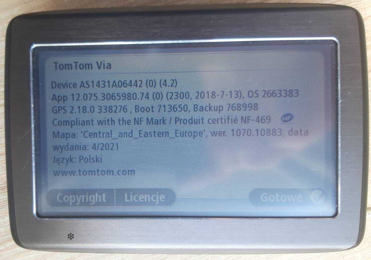 Nawigacja TomTom Via 120 - nowe mapy EU  Central + Eastern + PL