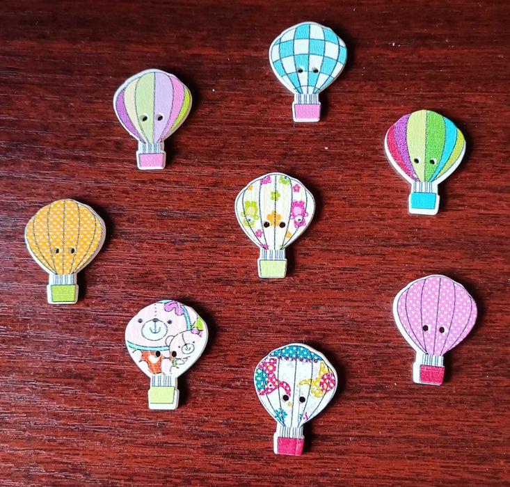 Drewniane balony ozdoby do przyszywania 50 szt.
