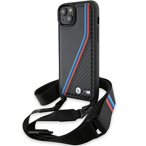 Etui BMW M Edition Carbon Tricolor Lines & Strap na iPhone 15 Plus / 1