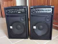 2x colunas / monitores som ativas thomann the box MA120 MKII + tripés