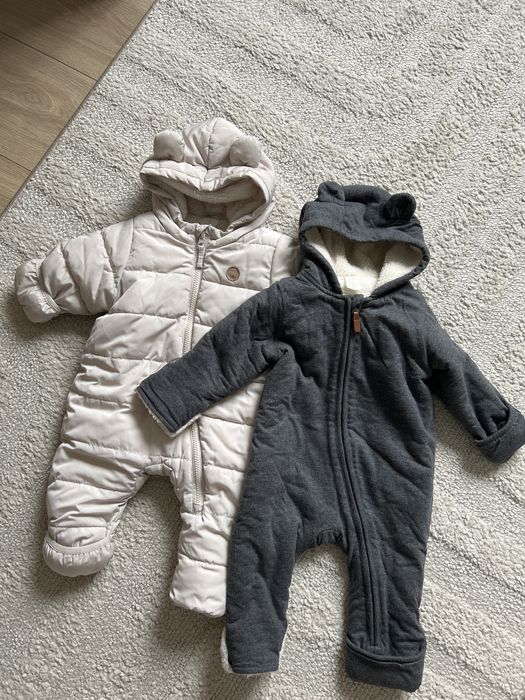 Kombinezon h&m z misiem bezowy i szary