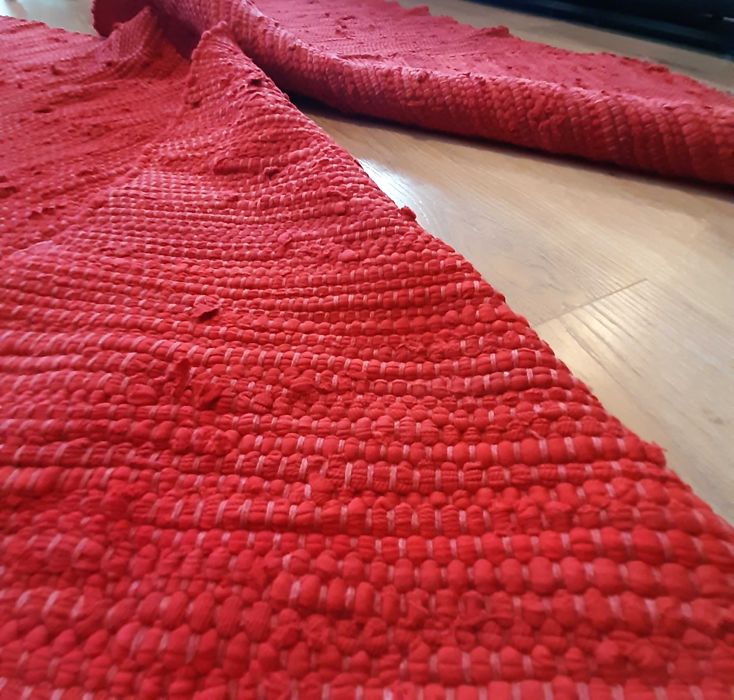 Conjunto 2 Tapetes Algodão Vermelho Vibrante 70x170cm