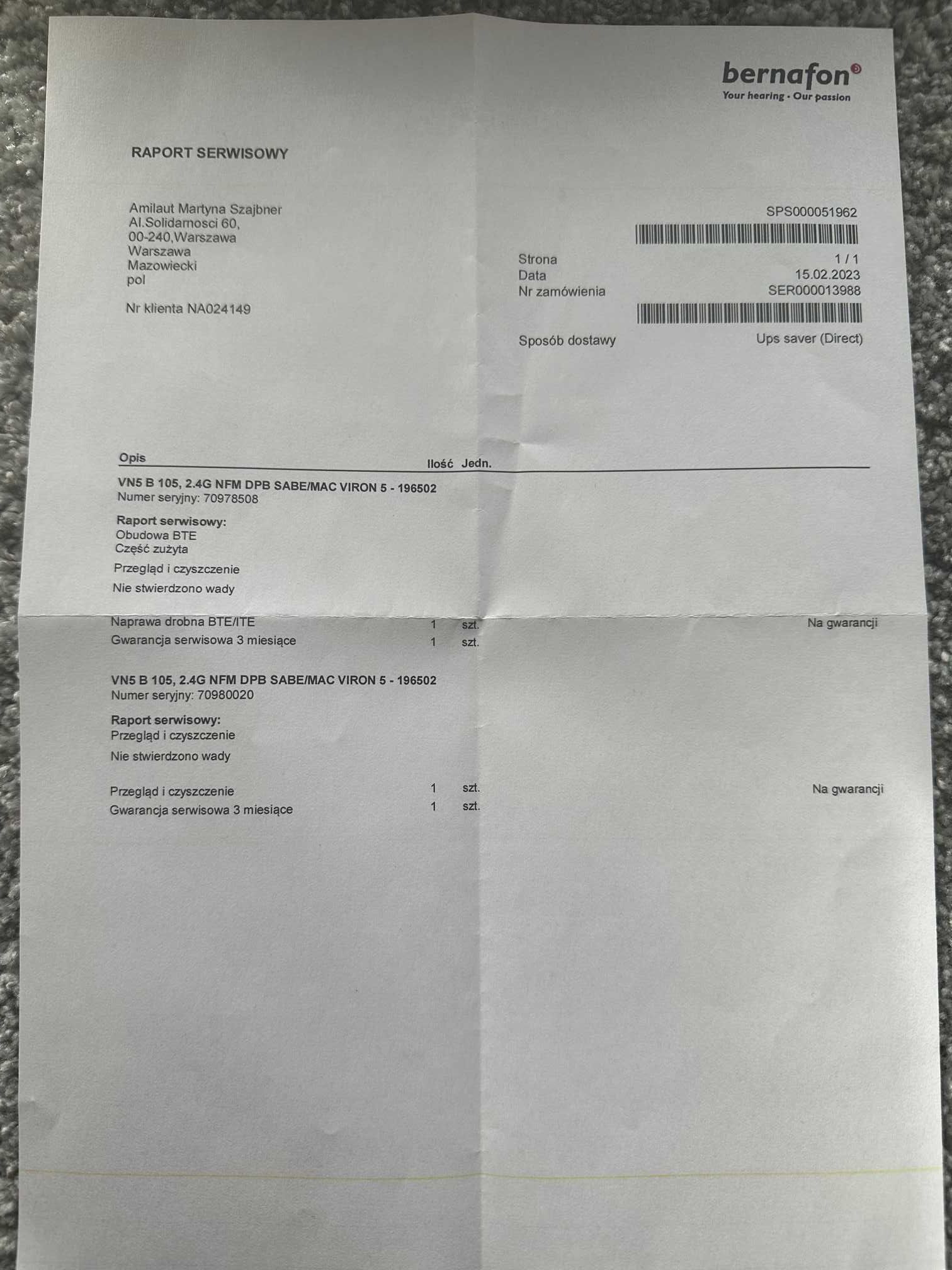 Bernafon VN5 aparat słuchowy