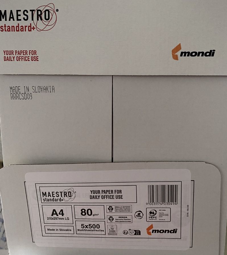 Офісний папір А4 А3 80 Maestro Standard Plus
