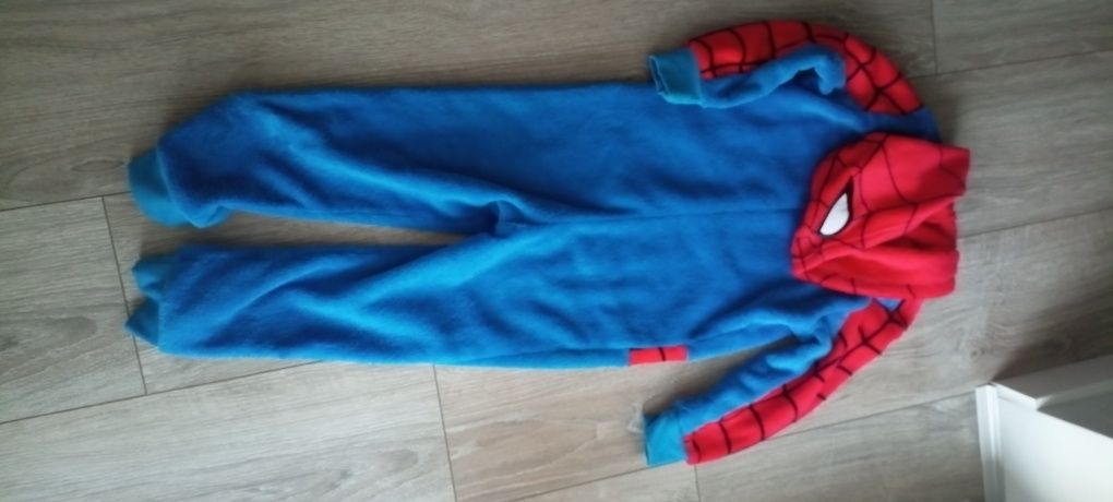 H&M kombinezon pluszowy, kostium 110/116 spiderman