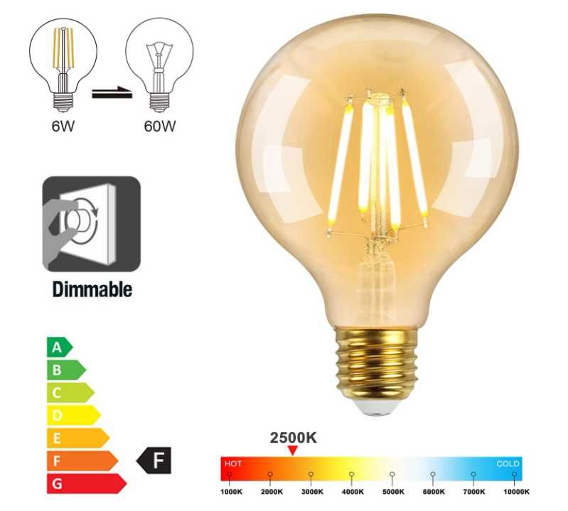 Zestaw 3 żarówek ozdobnych LED