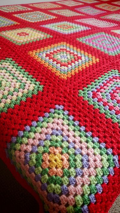 Kapa, pled wełniany, kwadraty