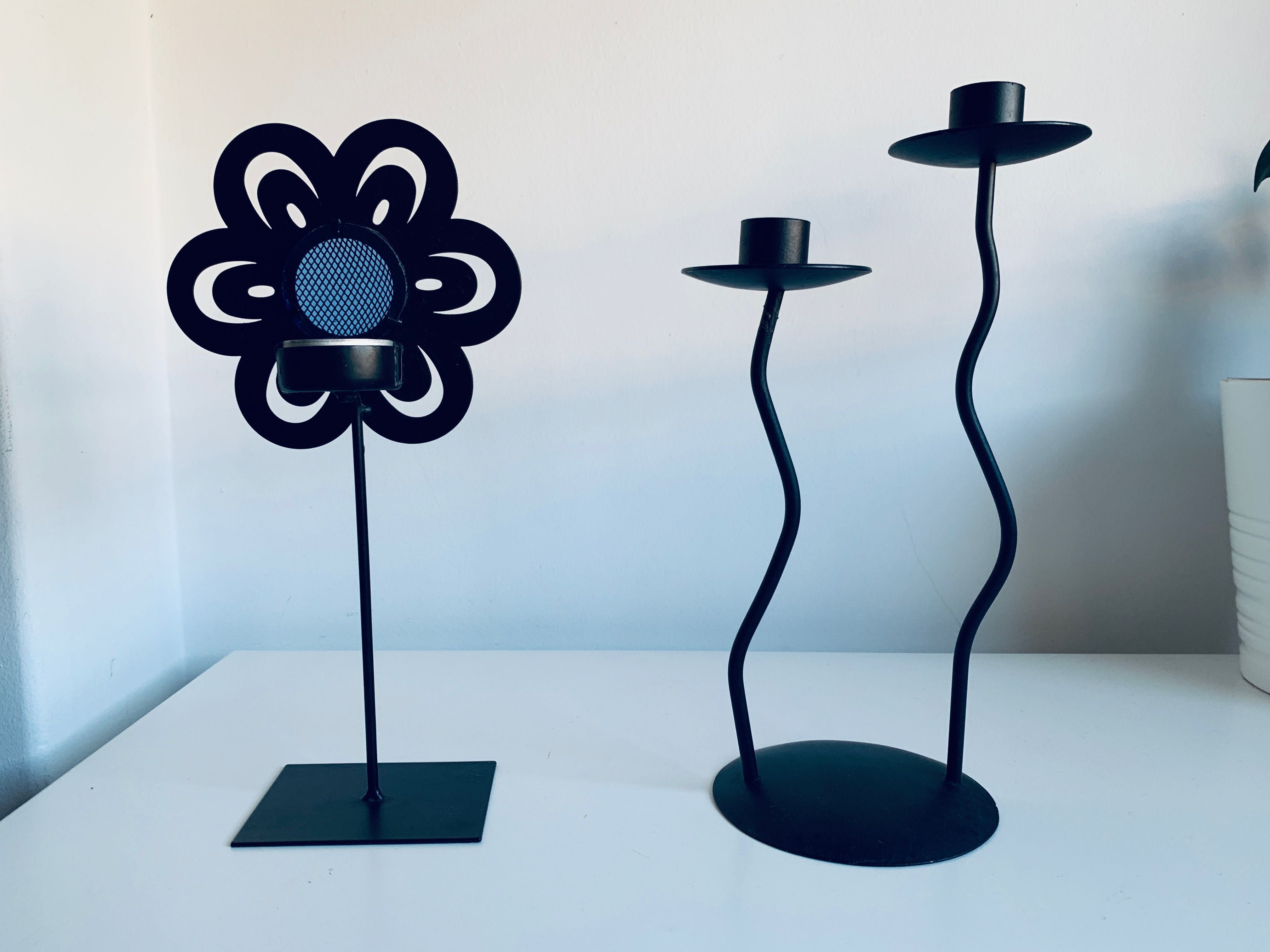 Conjunto Castiçal/Candelabro, Ferro Preto, Novo